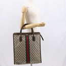 GUCCI GG Supreme Web Sherry Line Tote Bag PVC Beige Gold 010 378 Auth ki6347-23