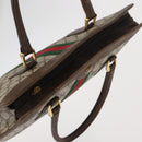 GUCCI GG Supreme Web Sherry Line Tote Bag PVC Beige Gold 010 378 Auth ki6347-6