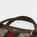 GUCCI GG Supreme Web Sherry Line Tote Bag PVC Beige Gold 010 378 Auth ki6347-8