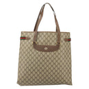 GUCCI GG Supreme Web Sherry Line Tote Bag PVC Beige Gold 39 02 091 Auth ki6348-13