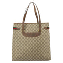 GUCCI GG Supreme Web Sherry Line Tote Bag PVC Beige Gold 39 02 091 Auth ki6348-2