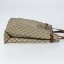 GUCCI GG Supreme Web Sherry Line Tote Bag PVC Beige Gold 39 02 091 Auth ki6348-3