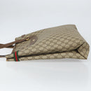 GUCCI GG Supreme Web Sherry Line Tote Bag PVC Beige Gold 39 02 091 Auth ki6348-4