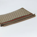 GUCCI GG Supreme Web Sherry Line Clutch Bag PVC Beige 017 37 4125 Auth ki6349-5