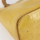 LOUIS VUITTON Monogram Vernis Houston Hand Bag Lime Yellow M91055 LV Auth ki6351-11