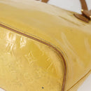 LOUIS VUITTON Monogram Vernis Houston Hand Bag Lime Yellow M91055 LV Auth ki6351-12