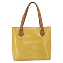 LOUIS VUITTON Monogram Vernis Houston Hand Bag Lime Yellow M91055 LV Auth ki6351-3