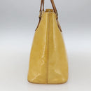 LOUIS VUITTON Monogram Vernis Houston Hand Bag Lime Yellow M91055 LV Auth ki6351-4