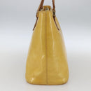 LOUIS VUITTON Monogram Vernis Houston Hand Bag Lime Yellow M91055 LV Auth ki6351-5