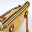 LOUIS VUITTON Monogram Vernis Houston Hand Bag Lime Yellow M91055 LV Auth ki6351-6