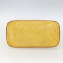LOUIS VUITTON Monogram Vernis Houston Hand Bag Lime Yellow M91055 LV Auth ki6351-9