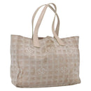 CHANEL New Travel Line Tote Bag Nylon Pink Gold CC Auth ki6352-1