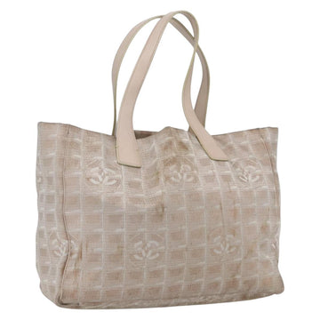 CHANEL New Travel Line Tote Bag Nylon Pink Gold CC Auth ki6352