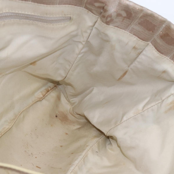 CHANEL New Travel Line Tote Bag Nylon Pink Gold CC Auth ki6352