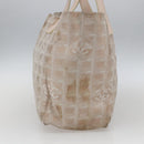 CHANEL New Travel Line Tote Bag Nylon Pink Gold CC Auth ki6352-4