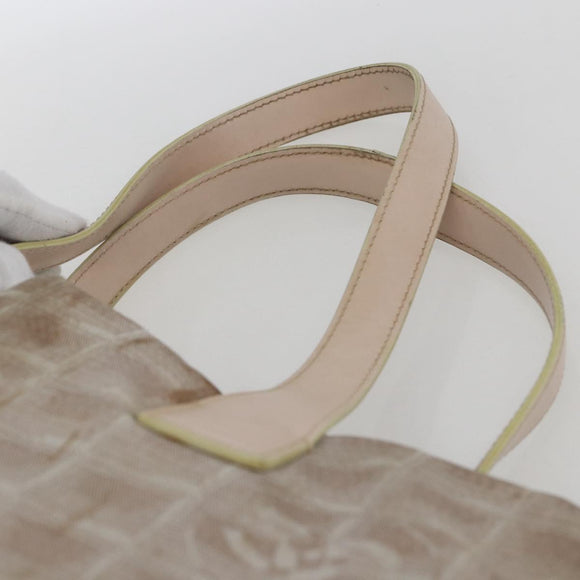 CHANEL New Travel Line Tote Bag Nylon Pink Gold CC Auth ki6352