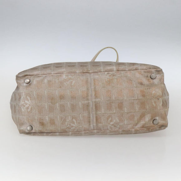 CHANEL New Travel Line Tote Bag Nylon Pink Gold CC Auth ki6352