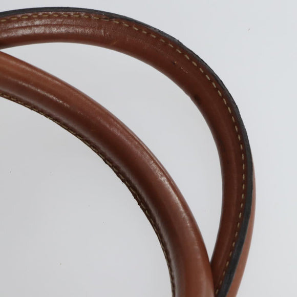 CELINE Macadam Canvas Boston Bag PVC Leather 2way Brown Gold Auth ki6356