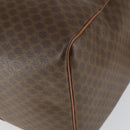 CELINE Macadam Canvas Boston Bag PVC Leather 2way Brown Gold Auth ki6356-15