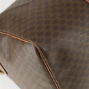 CELINE Macadam Canvas Boston Bag PVC Leather 2way Brown Gold Auth ki6356-16