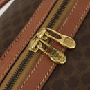 CELINE Macadam Canvas Boston Bag PVC Leather 2way Brown Gold Auth ki6356-10