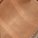 CELINE Macadam Canvas Boston Bag PVC Leather 2way Brown Gold Auth ki6356-11