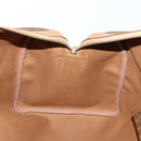 CELINE Macadam Canvas Boston Bag PVC Leather 2way Brown Gold Auth ki6356-22