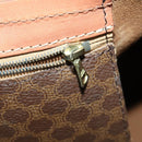 CELINE Macadam Canvas Boston Bag PVC Leather 2way Brown Gold Auth ki6356-24