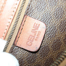 CELINE Macadam Canvas Boston Bag PVC Leather 2way Brown Gold Auth ki6356-26