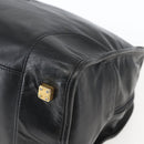 LOEWE Anagram Amazona 40 Hand Bag Leather Gold Black Auth ki6358-9