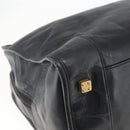 LOEWE Anagram Amazona 40 Hand Bag Leather Gold Black Auth ki6358-16