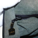 LOEWE Anagram Amazona 40 Hand Bag Leather Gold Black Auth ki6358-17