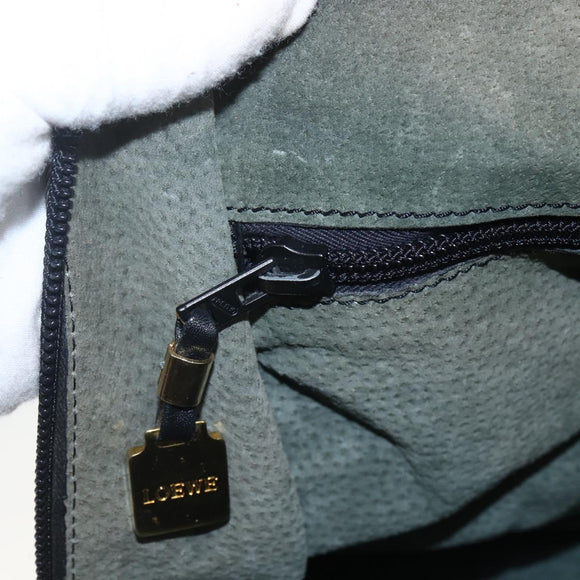 LOEWE Anagram Amazona 40 Hand Bag Leather Gold Black Auth ki6358