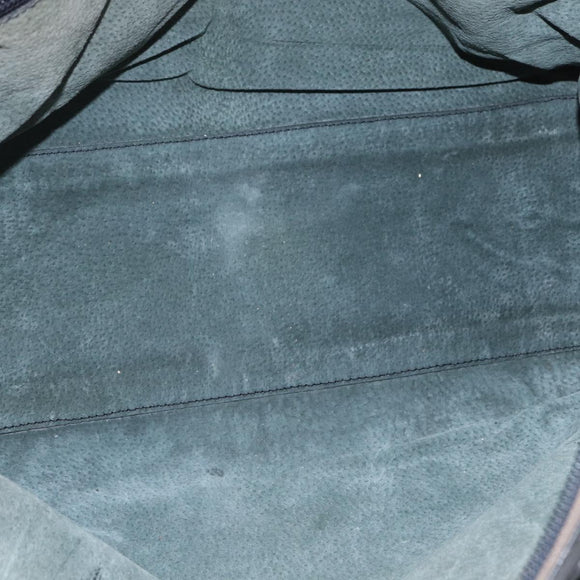 LOEWE Anagram Amazona 40 Hand Bag Leather Gold Black Auth ki6358