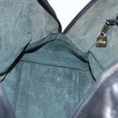 LOEWE Anagram Amazona 40 Hand Bag Leather Gold Black Auth ki6358-19