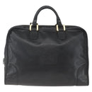 LOEWE Anagram Amazona 40 Hand Bag Leather Gold Black Auth ki6358-13