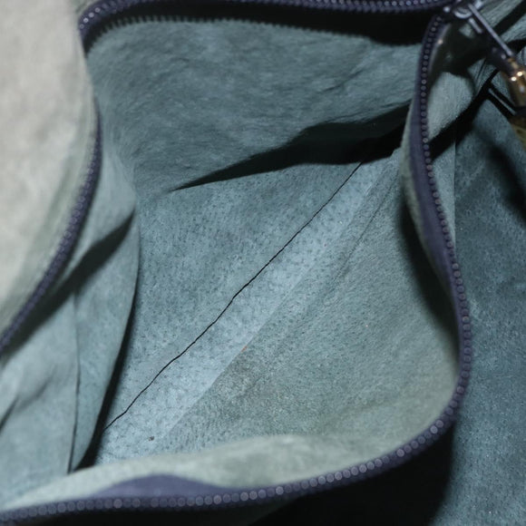 LOEWE Anagram Amazona 40 Hand Bag Leather Gold Black Auth ki6358