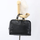 LOEWE Anagram Amazona 40 Hand Bag Leather Gold Black Auth ki6358-21