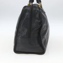 LOEWE Anagram Amazona 40 Hand Bag Leather Gold Black Auth ki6358-4