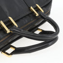 LOEWE Anagram Amazona 40 Hand Bag Leather Gold Black Auth ki6358-7