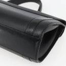 Burberrys Hand Bag Leather Black Gold Auth ki6369-12