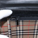 Burberrys Hand Bag Leather Black Gold Auth ki6369-14