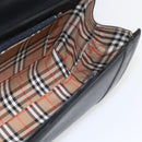 Burberrys Hand Bag Leather Black Gold Auth ki6369-16