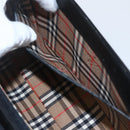 Burberrys Hand Bag Leather Black Gold Auth ki6369-19