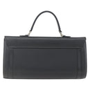 Burberrys Hand Bag Leather Black Gold Auth ki6369-3