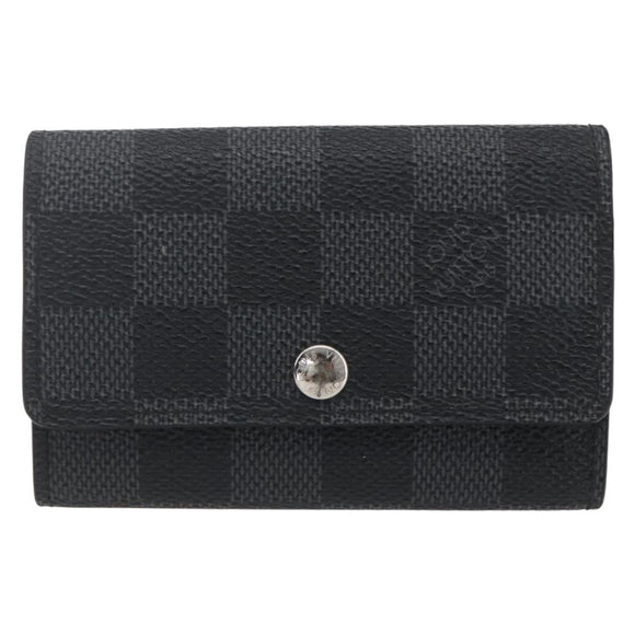 LOUIS VUITTON Damier Graphite Multi Cles 6 Key Case N62662 LV Auth ki6370
