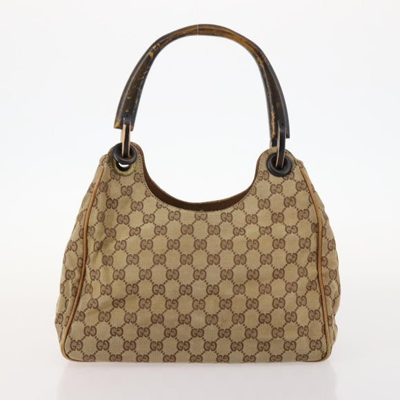 GUCCI GG Canvas Micro GG Supreme Pouch Bag PVC 4 Set Beige White Auth ki6375