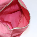 PRADA Boston Bag Nylon Pink Silver Auth ki6378-19