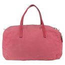 PRADA Boston Bag Nylon Pink Silver Auth ki6378-3