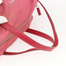 PRADA Boston Bag Nylon Pink Silver Auth ki6378-7